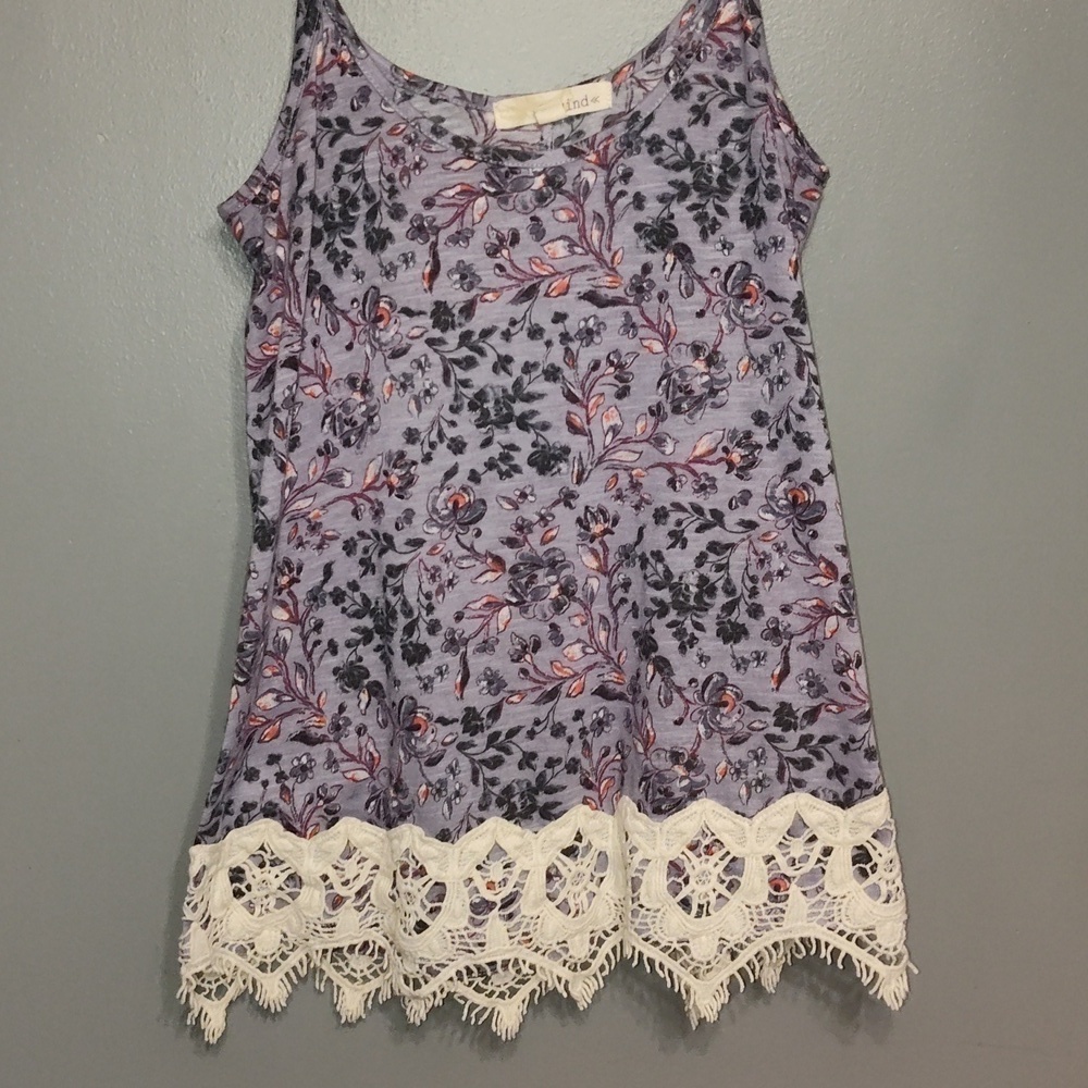 Rewind floral spaghetti strap top size extra small and lace